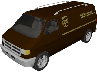Dodge Ram Van (UPS) 3D Model 3D Preview