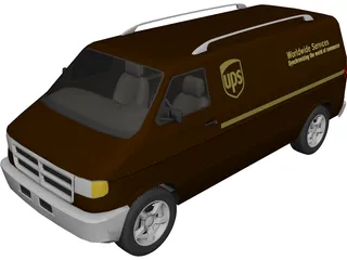 Dodge Ram Van (UPS) 3D Model