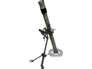 M252 Mortar Cannon 3D Model 3D Preview