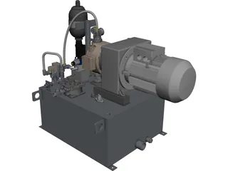 Hydraulic power pack with full details, 3D CAD Model Library