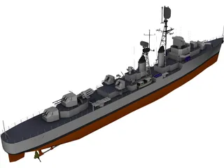 Destroyer Forbin 1958 3D Model