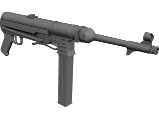 MP-40 Sub Machine Gun CAD 3D Model