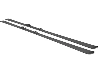 Ski Single Tip with Bindings 3D Model