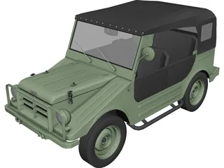 Volkswagen German Military Car 3D Model