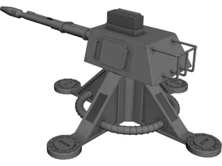 105mm Turret 3D Model 3D Preview