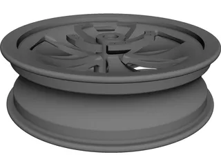 Motorcycle 17inch Front Rim CAD 3D Model