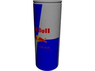 Red Bull Can 3D Model 3D Preview