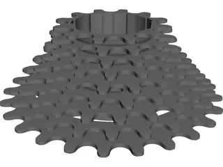 Cassette 9 Speed Rear 3D Model