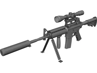 M4A1 Carabiner 3D Model