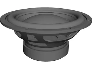 Subwoofer Bass Driver 8 Inch CAD 3D Model