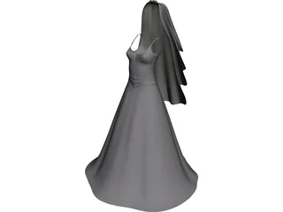 Wedding Dress 3D Model