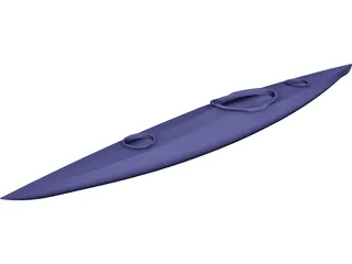 Tandem Kayak Boat CAD 3D Model
