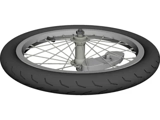 Wheel Bike Spoked CAD 3D Model