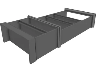 Bookcase CAD 3D Model