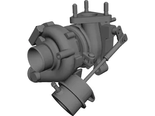 Turbo Garrett GT 12 with Wastegate CAD 3D Model