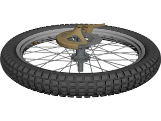 Wheel Bike Front CAD 3D Model