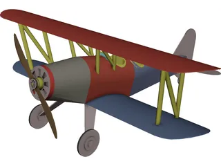 Mickys Doppeldecker Airplane 3D Model