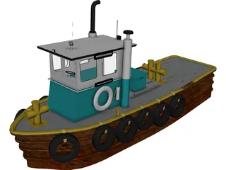 Tender Boat 3D Model 3D Preview