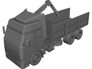 Volvo Truck 6X4 Crane CAD 3D Model
