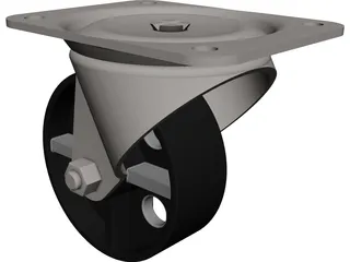 Caster Spin Steel Wheel 3D Model