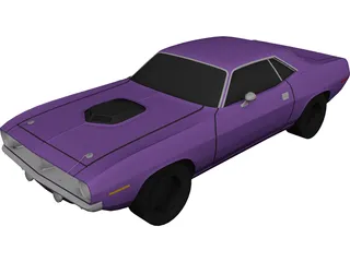 Plymouth Cuda 440 (1973) 3D Model