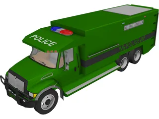 International Police Truck 3D Model