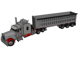 Kenworth W900 with Trailer 3D Model