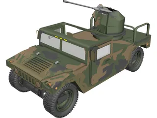 Hummer H1 Army 3D Model 3D Preview