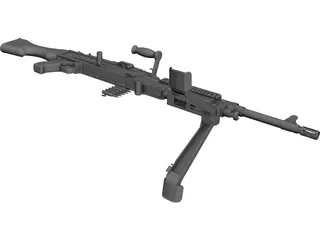 M240 Gun CAD 3D Model