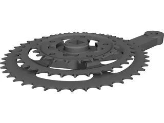 Bicycle Crank Shimano Alivio Right CAD 3D Model