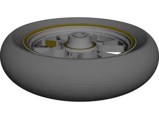 Wheel Motorcycle Rear 16 Inch CAD 3D Model