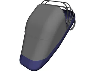 Human/electric side by side recumbent vehicle CAD 3D Model