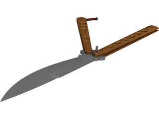 Balisong Knife CAD 3D Model