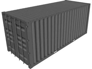 Shipping Container 20x08x08ft Movable Doors CAD 3D Model