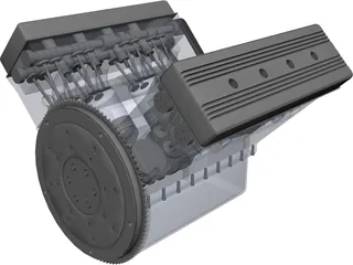 Engine Ferrari 288 GTO CAD 3D Model