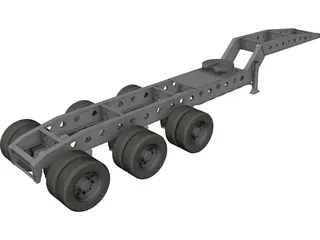 Trailer 4 Axle 3D Model