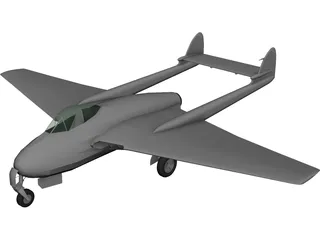 De Havilland D.H. 100 Mk.50 Vampire 3D Model 3D Preview
