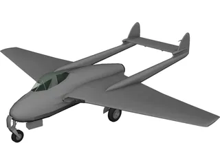 De Havilland D.H. 100 Mk.50 Vampire 3D Model