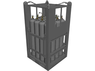 Offshore Gas Cylinder Rack CAD 3D Model