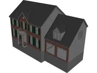 House with 2 Separate Garages CAD 3D Model