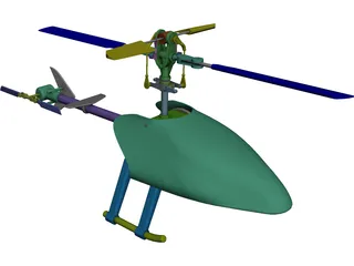 RC Helicopter CAD 3D Model