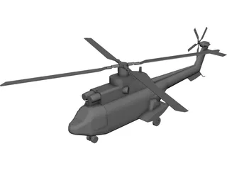 Eurocopter AS-332 Super Puma CAD 3D Model
