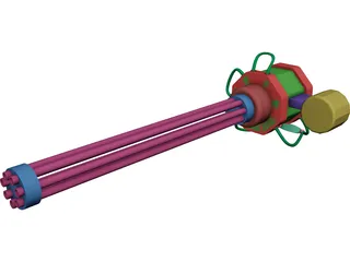 Gatlin Gun 3D Model