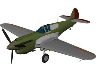 Curtiss P-40E 3D Model