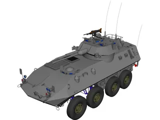 Piranha Military ATV/Tank 3D Model 3D Preview