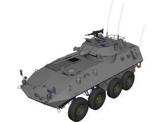 Piranha Military ATV/Tank 3D Model