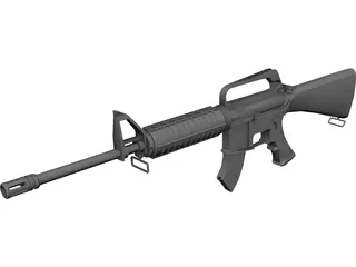 M-16 A2 Rifle 3D Model