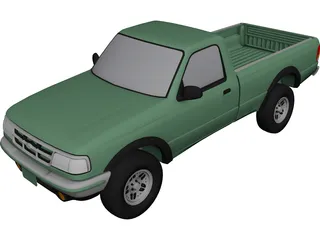 Ford Ranger XLT Pickup 4x4 (1994) 3D Model 3D Preview