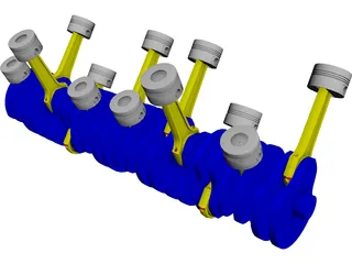 Engine Part V12 3D Model