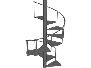 Steel Stair 3D Model 3D Preview